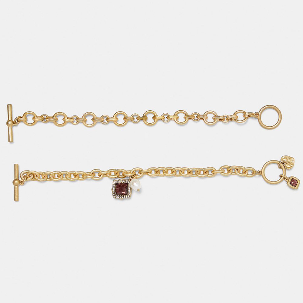 Pack Of 2 Chain Charm Bracelets